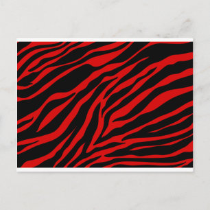 red zebra postcard