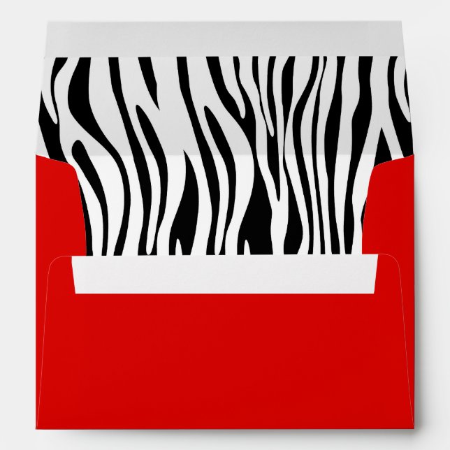 Red Zebra Print A7 Greeting Card Envelopes (Back (Bottom))