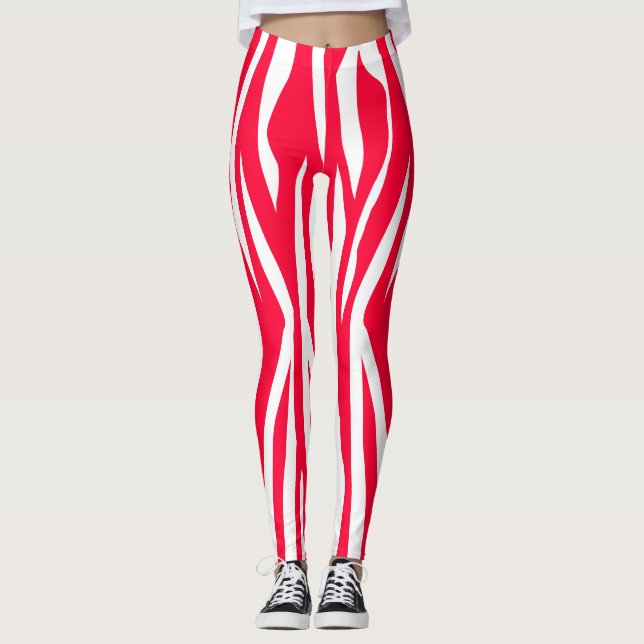 Red Zebra Print Leggings (Front)