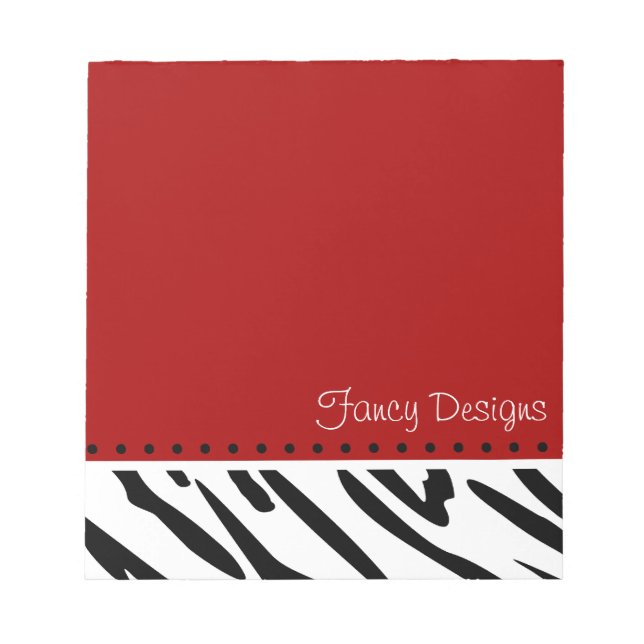 Red Zebra Print Notepad (Front)
