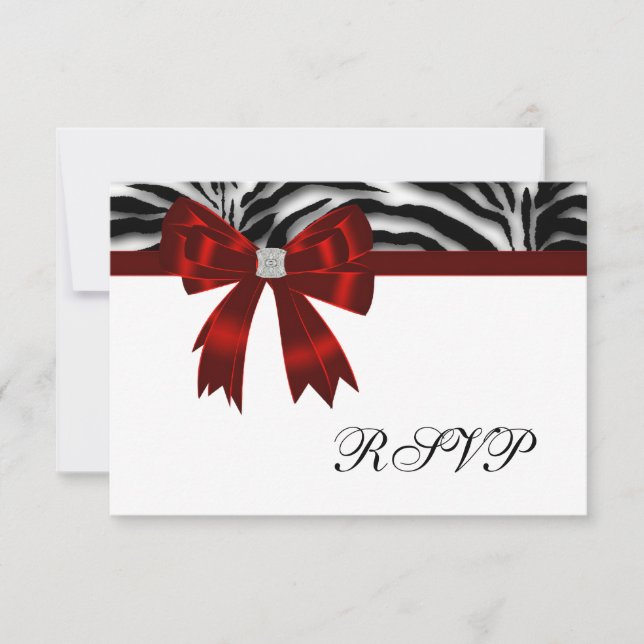 Red Zebra Red Bow RSVP (Front)