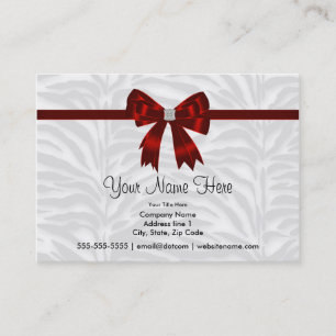 Red Zebra Red Bow Zebra Business Cards