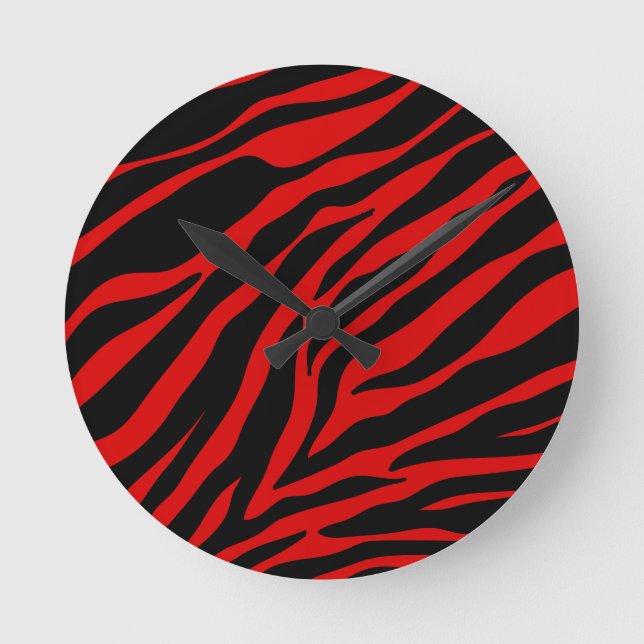 red zebra round clock (Front)