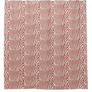 RED ZEBRA STRIPES SHOWER CURTAIN
