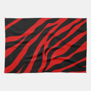 red zebra tea towel