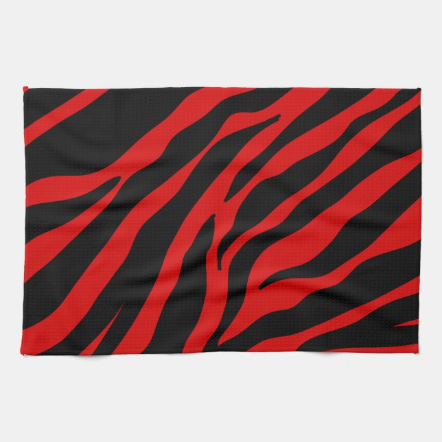 red zebra tea towel (Horizontal)