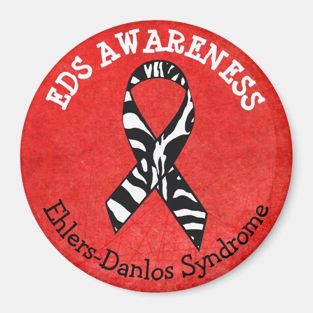 Red Zebras EDS Ehlers-Danlos syndrome Magnet (Front)