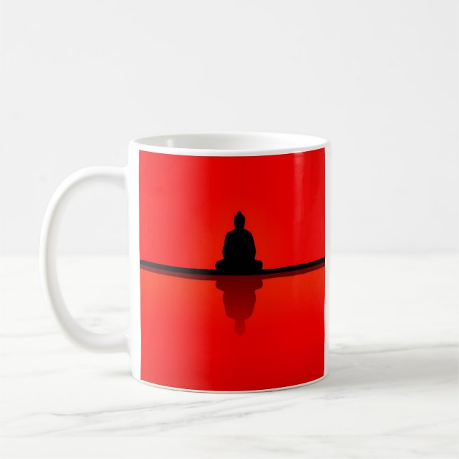 Red Zen Buddha Coffee Mug (Left)