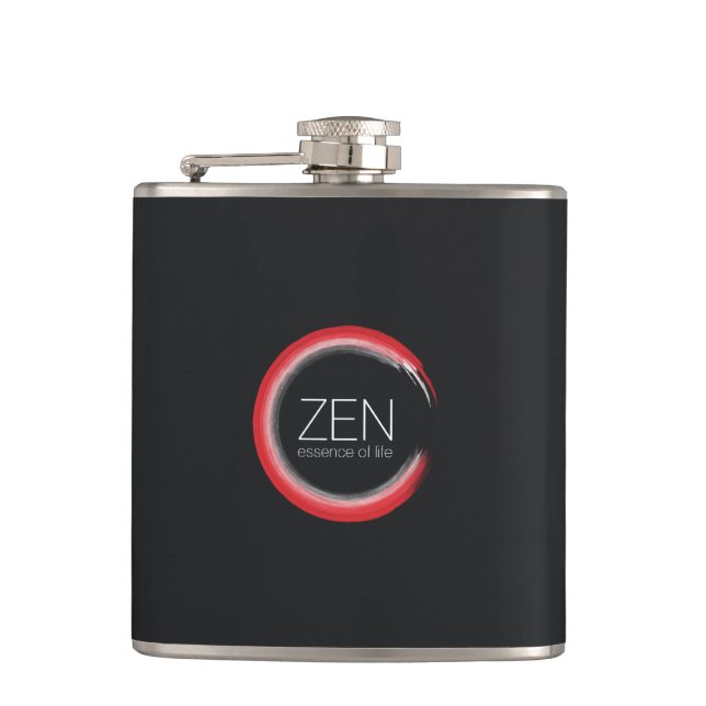 Red Zen Hip Flask (Front)