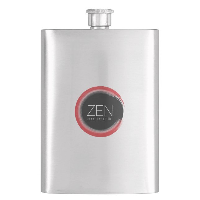 Red Zen Hip Flask (Front)