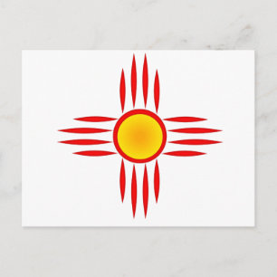 Red Zia Sun God Postcard