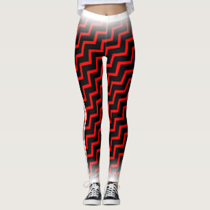 Red Zig Zag Chevron Leggings