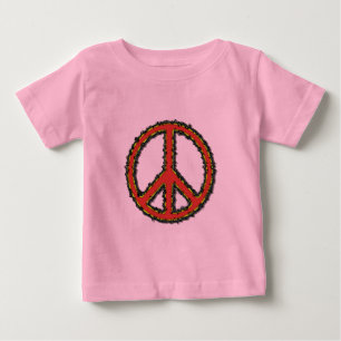 Red Zig Zag Peace Sign Baby T-Shirt