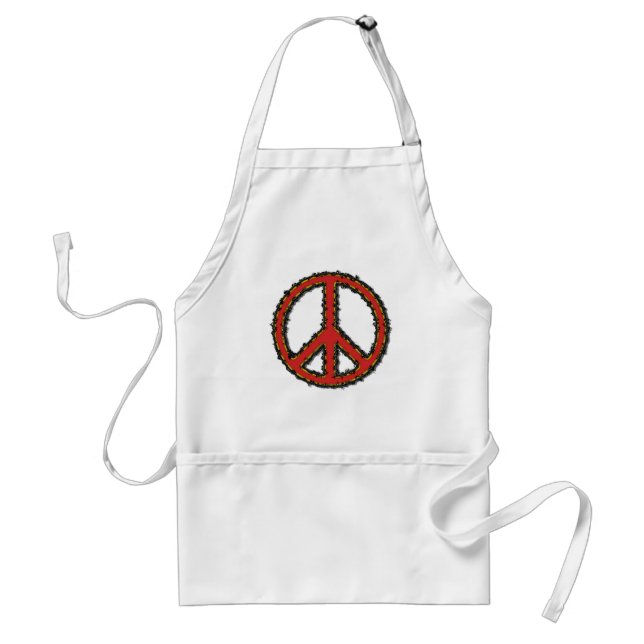 Red Zig Zag Peace Sign Standard Apron (Front)