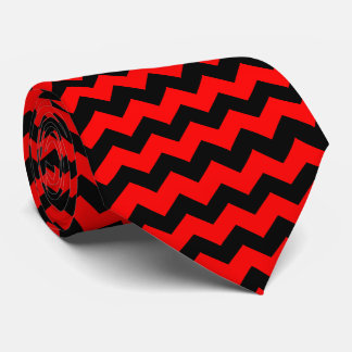 Red Zig Zag Stripe Any Colour Background Tie