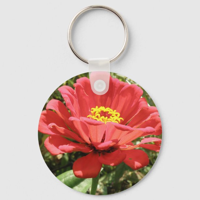 Red Zinnia Keychain (Front)