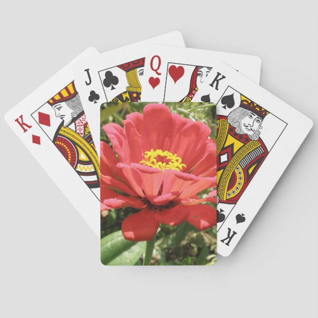Red Zinnia Playing Cards (Back)