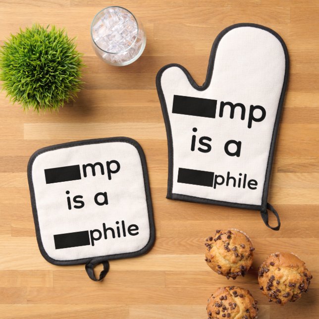 Redacted Oven Mitt & Pot Holder Set (Top Down)