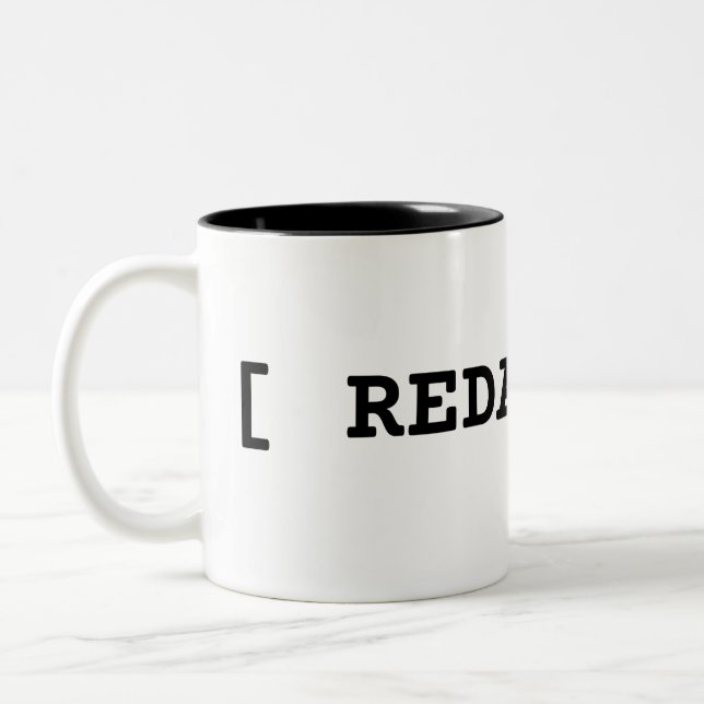 [ REDACTED ] Typographic Minimalist Two-Tone Mug (Left)