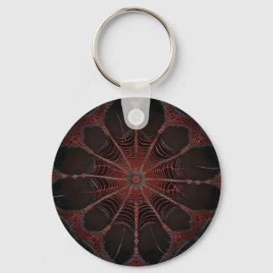 Redback Spider Fractal Art, Key Ring