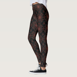 Redback Spider Fractal Art, Leggings