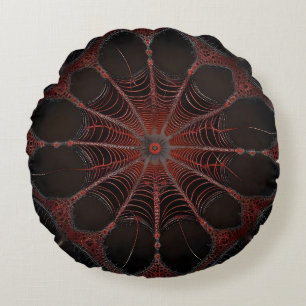 Redback Spider Fractal Art, Round Cushion