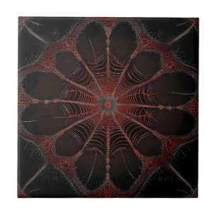 Redback Spider Fractal Art, Tile
