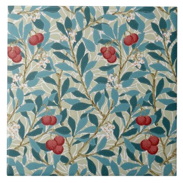 Redberry Tree, William Morris Tile (Front)