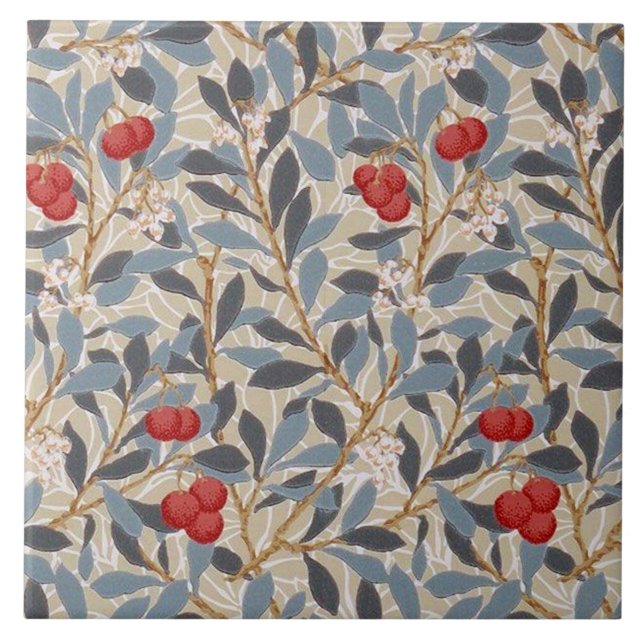 Redberry Tree, William Morris Tile (Front)