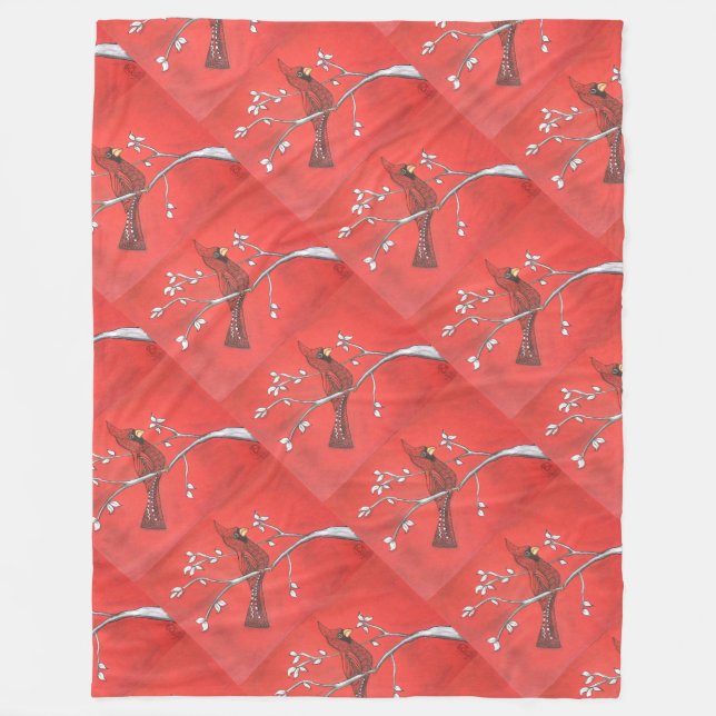 Redbird Rhapsody Fleece Blanket (Front)