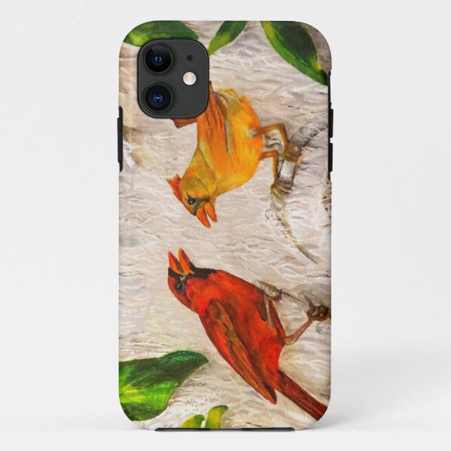 Redbirds  Singing of love Case-Mate iPhone Case (Back)