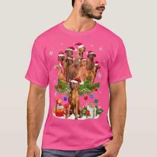 Redbone Coonhound Christmas Tree Lights Funny Dog  T-Shirt