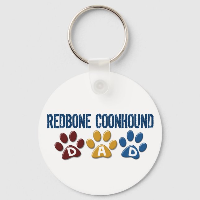 REDBONE COONHOUND Dad Paw Print 1 Key Ring (Front)