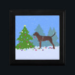Redbone Coonhound Decorating Christmas Tree Gift Box<br><div class="desc">Redbone Coonhound hound hunting dog breed side view silhouette Christmas design. This silhouette can also represent: Treeing Walker,  American English Coonhound,  Redtick,  Pointer,  Austrian Pinscher,  Catahoula Leopard Dog,  Leopard Hound,  Artois,  Braque d'auvergne,  Norwegian Hound,  Dunker,  Estonian Hound,  Finnish Hound,  Hanover Hound,  Hanoverian Hound,  Hanoverian Scenthound</div>