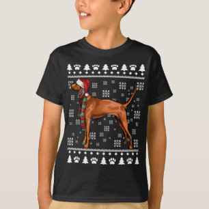 Redbone Coonhound Dog Santa Hat Xmas Ugly Christma T-Shirt