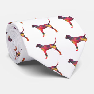 Redbone Coonhound Geometric Silhouette Multi Tie