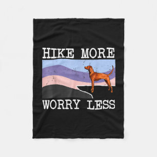 Redbone coonhound hike more worry less graphic fleece blanket