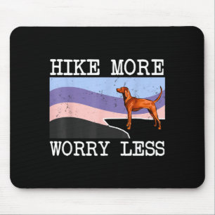 Redbone coonhound hike more worry less graphic mouse mat