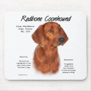 Redbone Coonhound History Design Mouse Mat