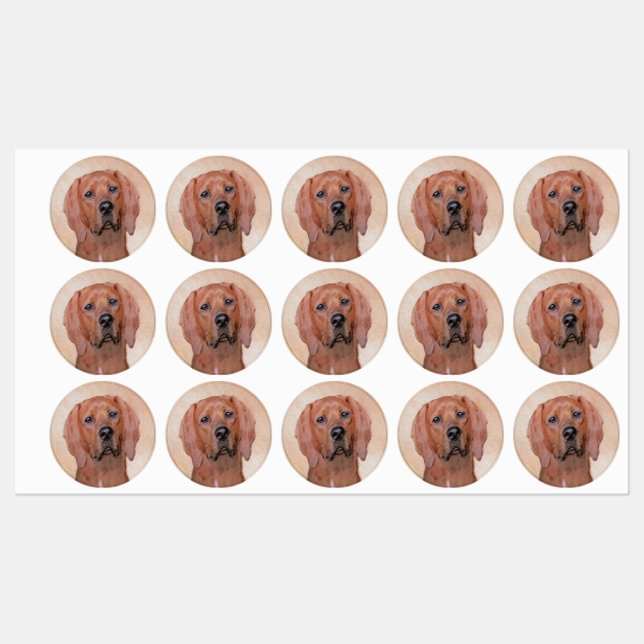 Redbone Coonhound Painting - Cute Original Dog Art (Sheet)