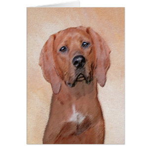 Redbone Coonhound Painting - Cute Original Dog Art