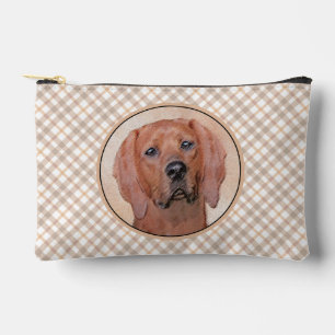 Redbone Coonhound Painting Cute Original Dog Art Accessory Pouch