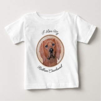 Redbone Coonhound Painting - Cute Original Dog Art Baby T-Shirt
