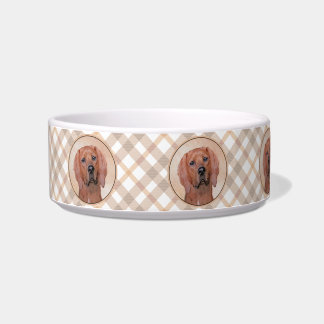 Redbone Coonhound Painting - Cute Original Dog Art Bowl