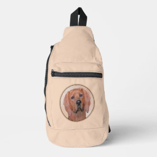 Redbone Coonhound Painting Cute Original Dog Art Sling Bag
