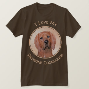 Redbone Coonhound Painting - Cute Original Dog Art T-Shirt