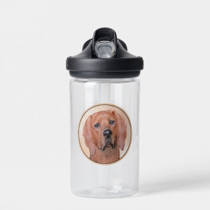 Redbone Coonhound Painting - Cute Original Dog Art Water Bottle