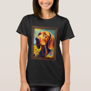 Redbone Coonhound Painting Sunflower Flower Mom Wo T-Shirt