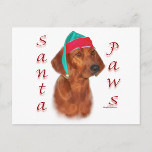 Redbone Coonhound Santa Paws Holiday Postcard