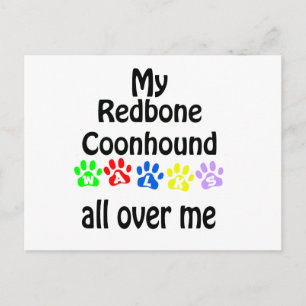 Redbone Coonhound Walks Design Postcard